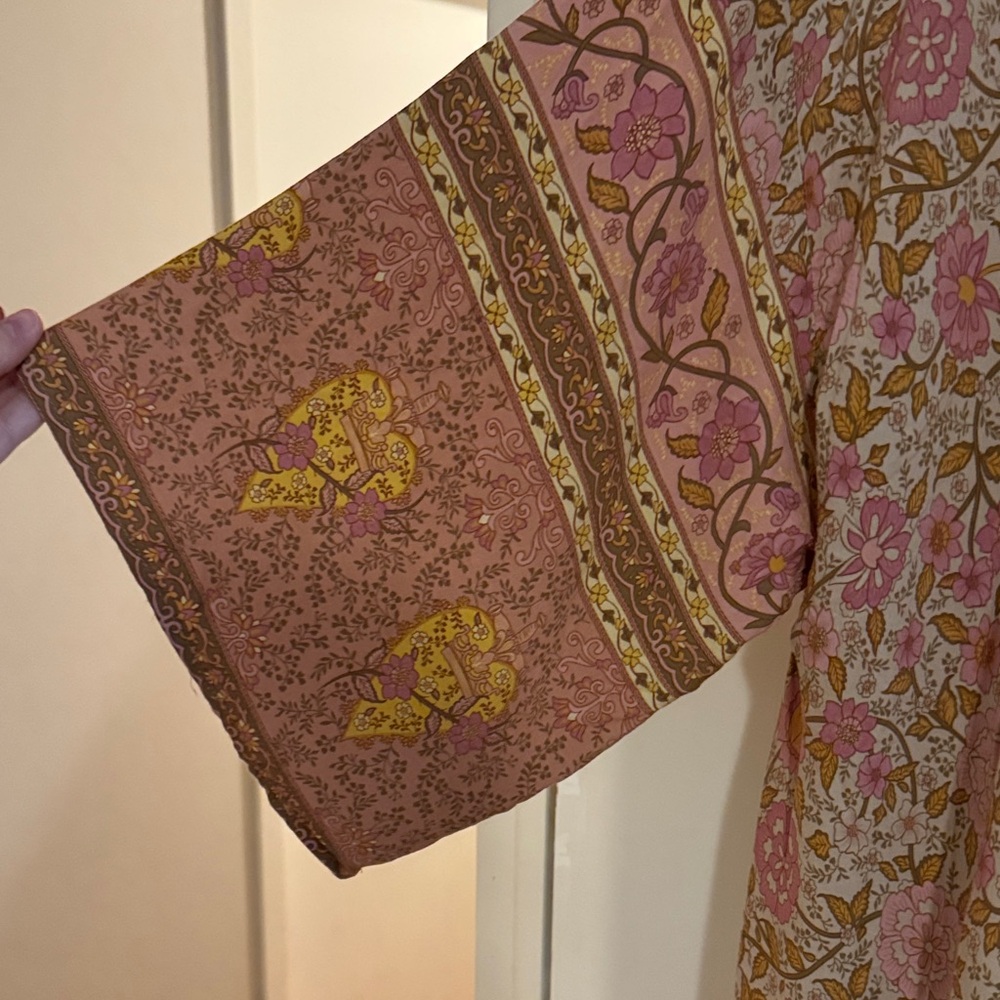 Bohemian Floral Kimono - Pink and Yellow - Picture 3 of 4